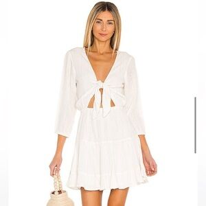 L Space Stay Golden Dress White Metallic size medium EUC M0492